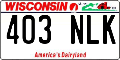 WI license plate 403NLK