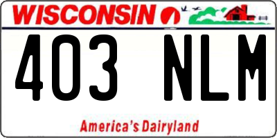 WI license plate 403NLM