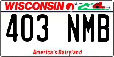 WI license plate 403NMB