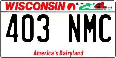 WI license plate 403NMC
