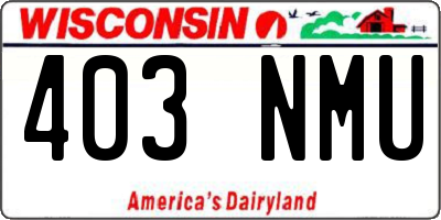 WI license plate 403NMU