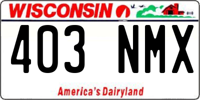WI license plate 403NMX