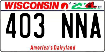 WI license plate 403NNA