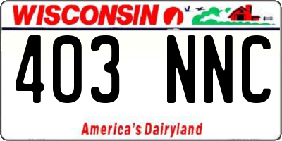 WI license plate 403NNC