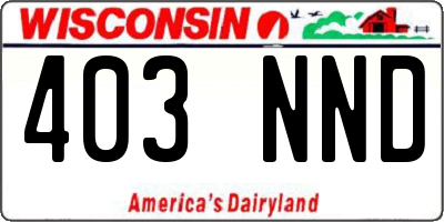 WI license plate 403NND