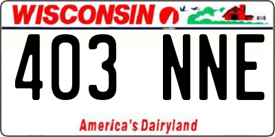 WI license plate 403NNE