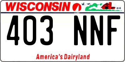 WI license plate 403NNF