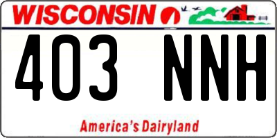 WI license plate 403NNH