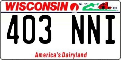 WI license plate 403NNI