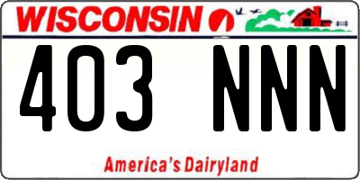 WI license plate 403NNN