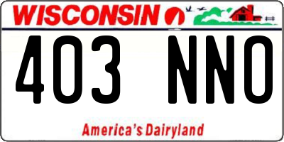 WI license plate 403NNO