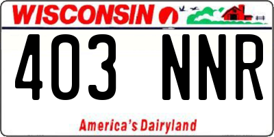 WI license plate 403NNR