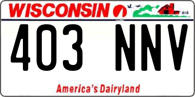 WI license plate 403NNV