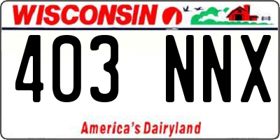 WI license plate 403NNX
