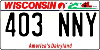 WI license plate 403NNY