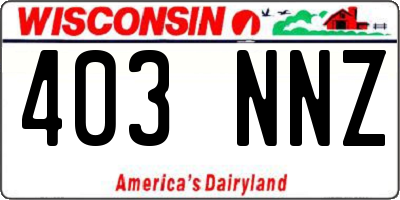WI license plate 403NNZ