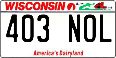 WI license plate 403NOL