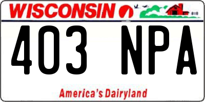 WI license plate 403NPA