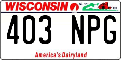 WI license plate 403NPG