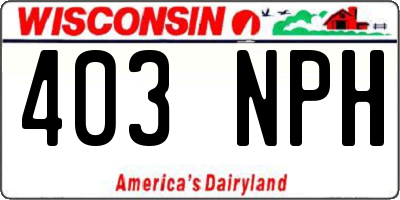 WI license plate 403NPH