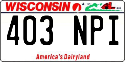 WI license plate 403NPI