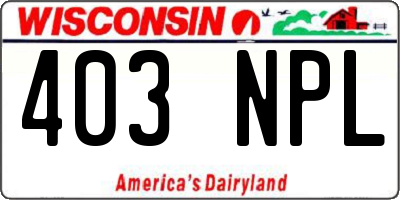 WI license plate 403NPL