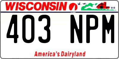 WI license plate 403NPM