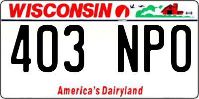 WI license plate 403NPO
