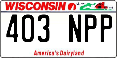 WI license plate 403NPP