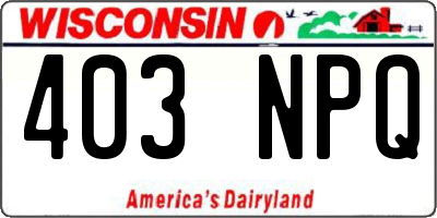 WI license plate 403NPQ