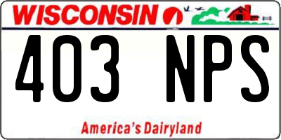 WI license plate 403NPS