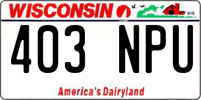 WI license plate 403NPU