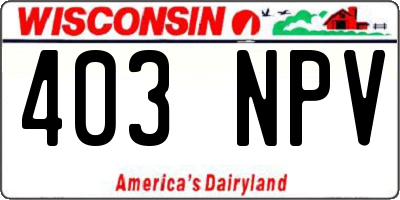 WI license plate 403NPV
