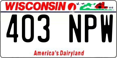 WI license plate 403NPW
