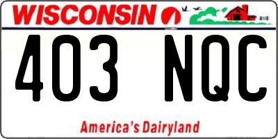 WI license plate 403NQC