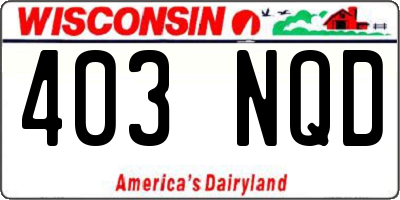 WI license plate 403NQD