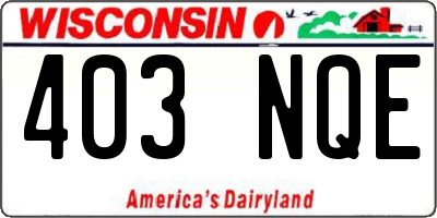 WI license plate 403NQE