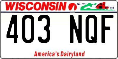 WI license plate 403NQF