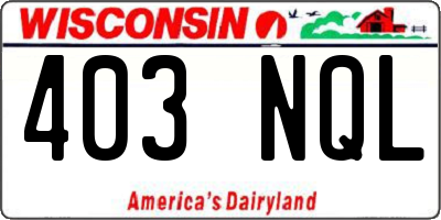 WI license plate 403NQL