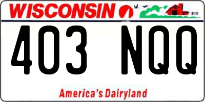 WI license plate 403NQQ