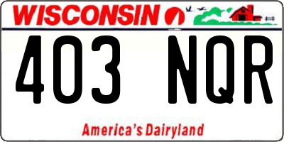 WI license plate 403NQR