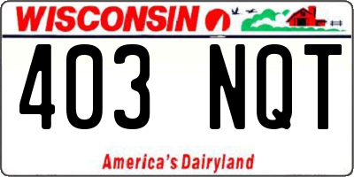 WI license plate 403NQT