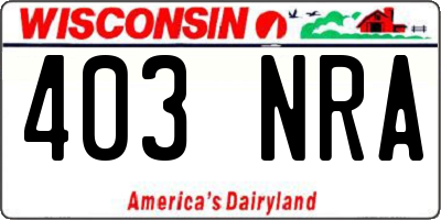 WI license plate 403NRA