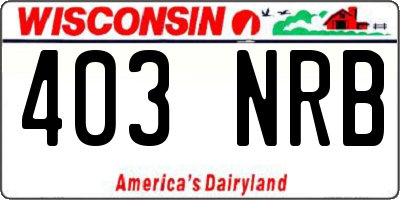WI license plate 403NRB