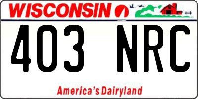 WI license plate 403NRC