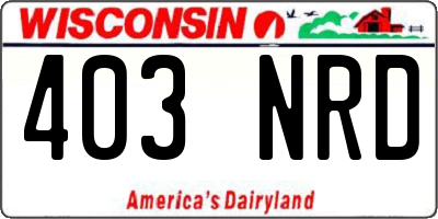 WI license plate 403NRD