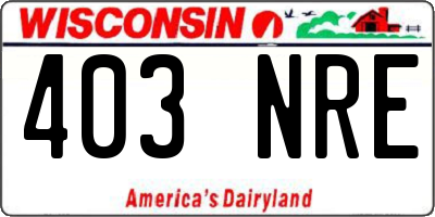 WI license plate 403NRE