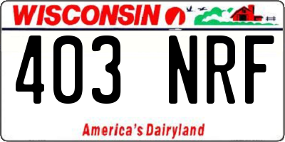 WI license plate 403NRF