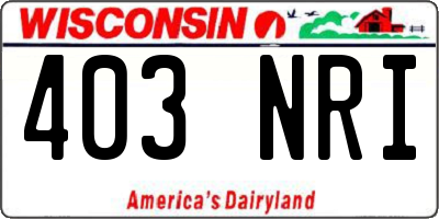 WI license plate 403NRI