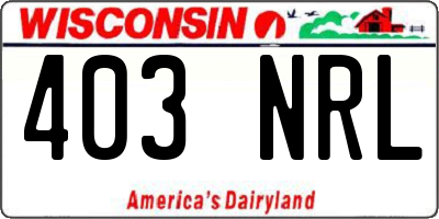 WI license plate 403NRL